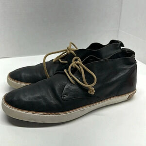 Blackstone Sneakers Lace Up Causal Shoes Leather Black White Men's Size 44 10